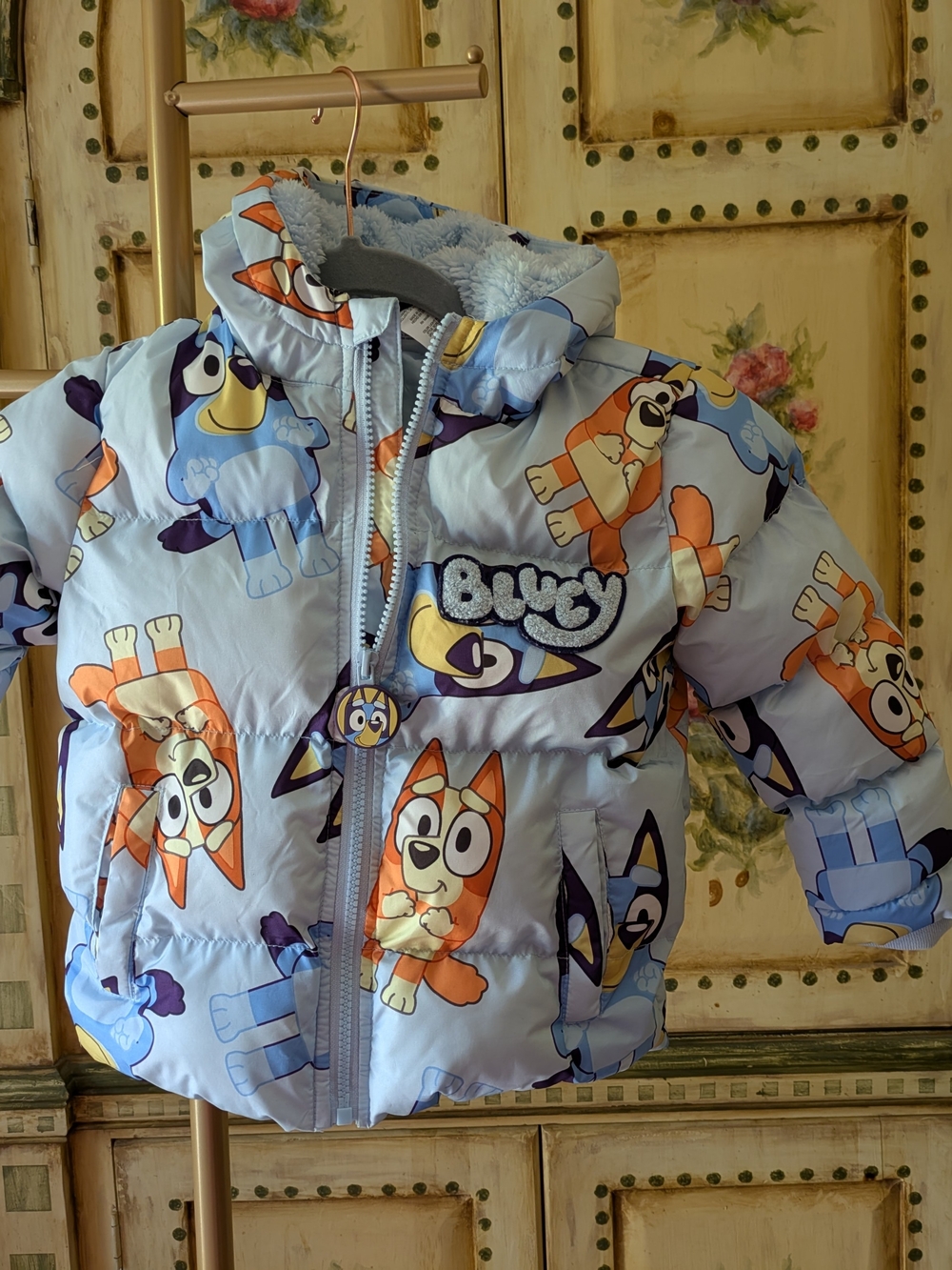 Blue Kids Puffer Jacket Bluey Sz 4T